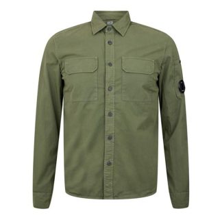 CP COMPANY Long Sleeve Overshirt Men Overshirts Brnze Green 648 for sale