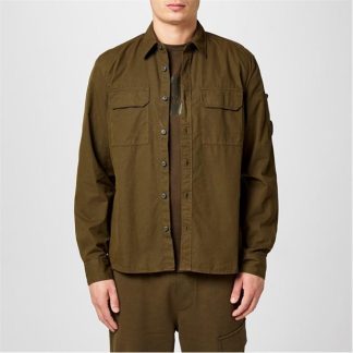 CP COMPANY Long Sleeve Overshirt Men Overshirts Ivy Green 683 for sale