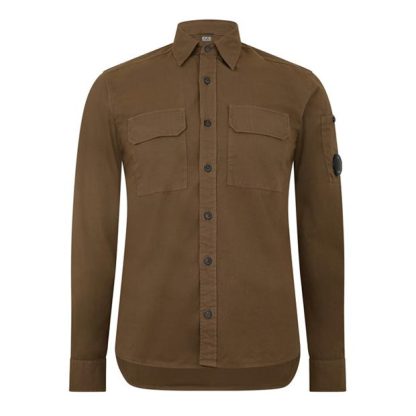 CP COMPANY Long Sleeve Overshirt Men Overshirts Lead Gray 339 for sale