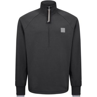 CP COMPANY METROPOLIS Cp Company - Stretch Fleece Sweatshirt Men 1/4 Zip Fleece Tops Black 999 for sale