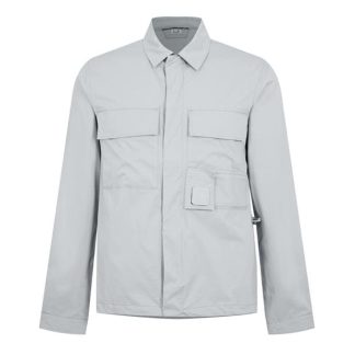 CP COMPANY METROPOLIS Gabardine Zipped Overshirt Men Overshirts Harbor Mist 805 for sale