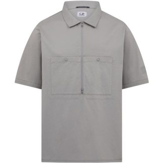 CP COMPANY METROPOLIS Half-Zip Polo Top Men Short Sleeve Polos Drizzle 913 for sale