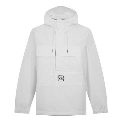 CP COMPANY METROPOLIS Hooded Overshirt With Drawstring Men Overshirts White 101 for sale