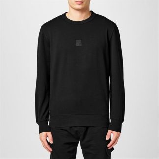 CP COMPANY METROPOLIS Logo Sweatshirt Men Crew Sweaters Black 999 for sale