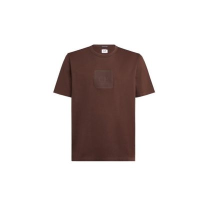 CP COMPANY METROPOLIS Logo T-Shirt Men Regular Fit T-Shirts Rum Raisin 597 for sale