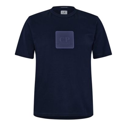 CP COMPANY METROPOLIS Logo T-Shirt Men Regular Fit T-Shirts Sky Captain 897 for sale