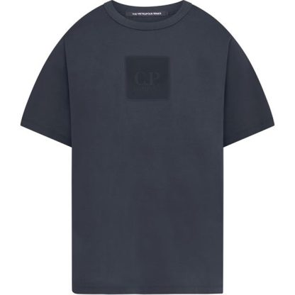 CP COMPANY METROPOLIS Logo T-Shirt Men Regular Fit T-Shirts Total Eclip 888 for sale