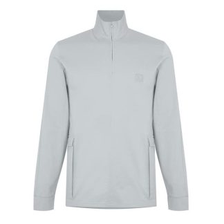 CP COMPANY METROPOLIS Long Sleeve Jacket Men 1/4 Zip Fleece Tops Harbor Mist 805 for sale