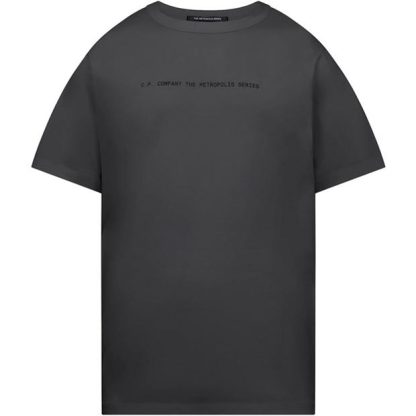 CP COMPANY METROPOLIS Mercerized Graphic T-Shirt Men Regular Fit T-Shirts Black 999 for sale