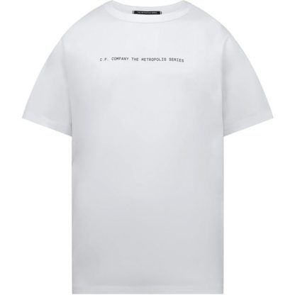 CP COMPANY METROPOLIS Mercerized Graphic T-Shirt Men Regular Fit T-Shirts White 101 for sale