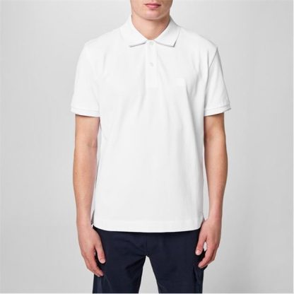 CP COMPANY METROPOLIS Rib Stretch Tipped Polo Shirt Men Short Sleeve Polos White 103 for sale