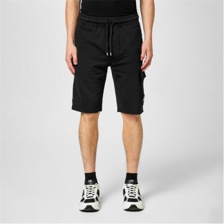 CP COMPANY Micro Lens Fleece Shorts Men Fleece Shorts Black 999 for sale