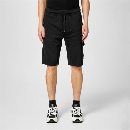 CP COMPANY Micro Lens Fleece Shorts Men Fleece Shorts Black 999 for sale