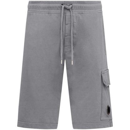 CP COMPANY Micro Lens Fleece Shorts Men Fleece Shorts Grey Mel M93 for sale