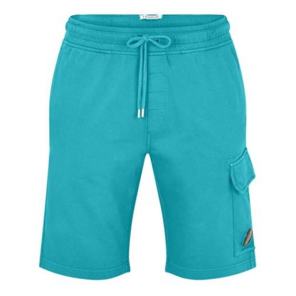 CP COMPANY Micro Lens Fleece Shorts Men Fleece Shorts Tile Blue 825 for sale