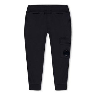 CP COMPANY Mid Weight Fleece Lens Joggers Junior Kids Closed Hem Fleece Jogging Bottoms Black 60100 for sale