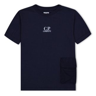 CP COMPANY Pocket T-Shirt Kids Regular Fit T-Shirts Ttl Eclipse 888 for sale