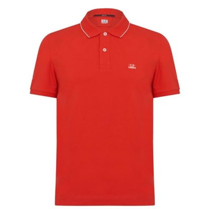 CP COMPANY Polo Shirt Men Short Sleeve Polos Fiery Red 455 for sale