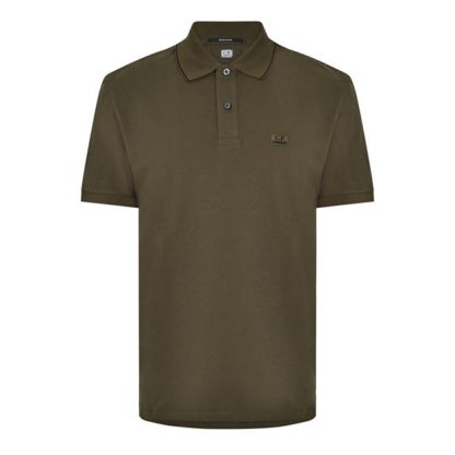 CP COMPANY Polo Shirt Men Short Sleeve Polos Ivy Green 683 for sale