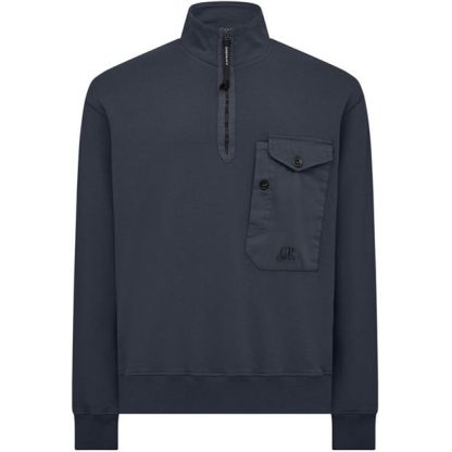 CP COMPANY Quarter Zip Fleece Sweatshirt Men 1/4 Zip Fleece Tops Total Eclip 888 for sale