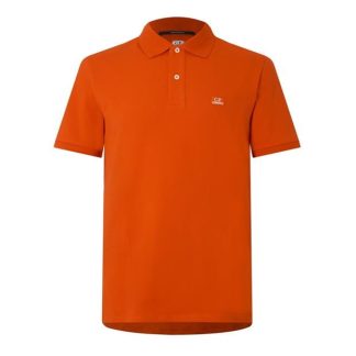 CP COMPANY Short Sleeve Polo Shirt Men Fiery Red 455  for sale