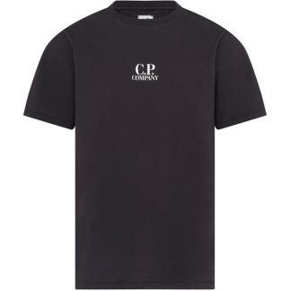 CP COMPANY Short Sleeve T-Shirt Men Regular Fit T-Shirts Black 999 for sale