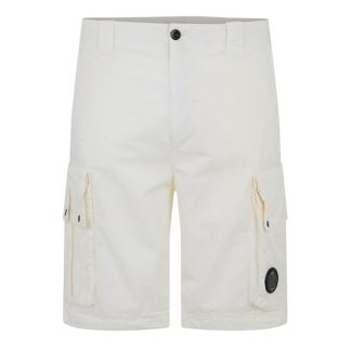 CP COMPANY Straight Leg Cargo Shorts Men Cargo Shorts Gauze White 103 for sale