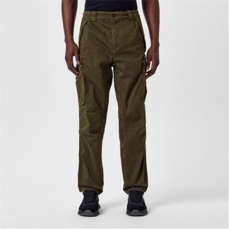 CP COMPANY Stretch Sateen Cargo Pants Men Cargo Trousers Ivy Green 683 for sale