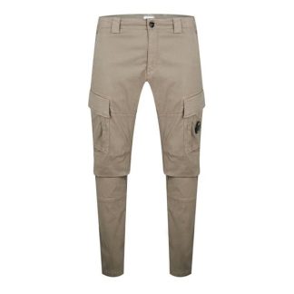 CP COMPANY Stretch Sateen Cargo Trousers Men Cargo Trousers Silver Sage 335 for sale