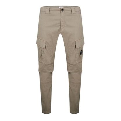 CP COMPANY Stretch Sateen Cargo Trousers Men Cargo Trousers Silver Sage 335 for sale