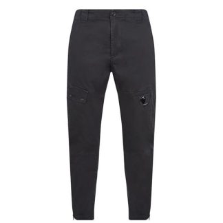 CP COMPANY Stretch Satin Lens Cargo Pants Men Black 999  for sale