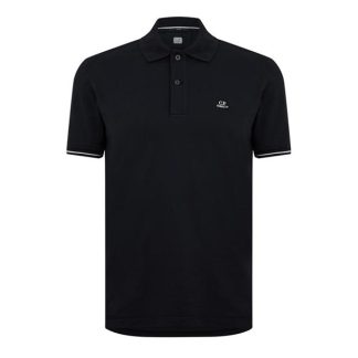 CP COMPANY Tacting Short Sleeve Polo Top Men Short Sleeve Polos Black 999 for sale