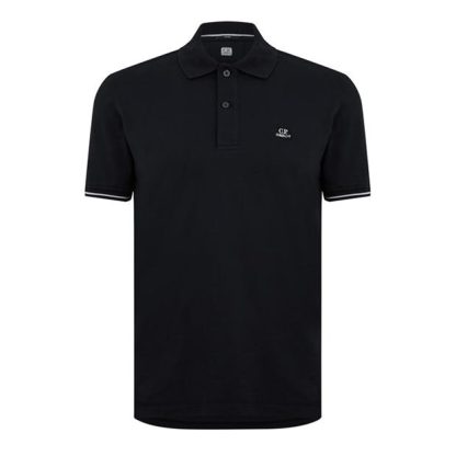 CP COMPANY Tacting Short Sleeve Polo Top Men Short Sleeve Polos Black 999 for sale