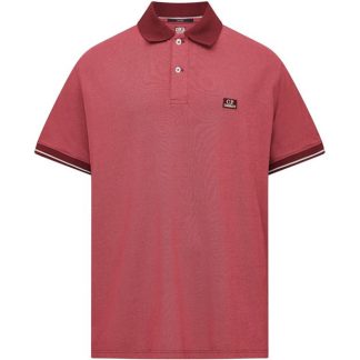 CP COMPANY Tacting Short Sleeve Polo Top Men Short Sleeve Polos Red Bud 577 for sale