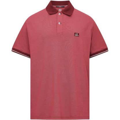 CP COMPANY Tacting Short Sleeve Polo Top Men Short Sleeve Polos Red Bud 577 for sale