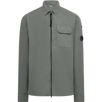 CP COMPANY Zipped Overshirt Men Overshirts Agave Grn 627 for sale