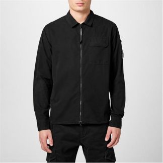 CP COMPANY Zipped Overshirt Men Overshirts Black for sale