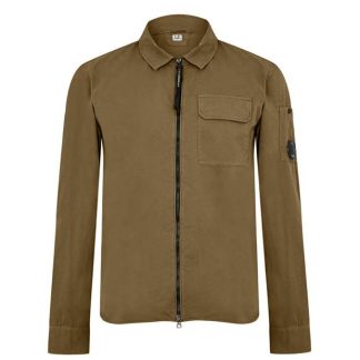 CP COMPANY Zipped Overshirt Men Overshirts Brown 339 for sale