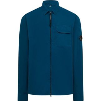 CP COMPANY Zipped Overshirt Men Overshirts Ink Blue 848 for sale