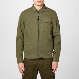 CP COMPANY Zipped Overshirt Men Overshirts Ivy Green for sale