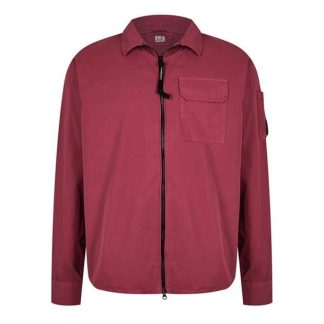 CP COMPANY Zipped Overshirt Men Overshirts Red Bud 577 for sale