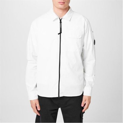 CP COMPANY Zipped Overshirt Men Overshirts White for sale