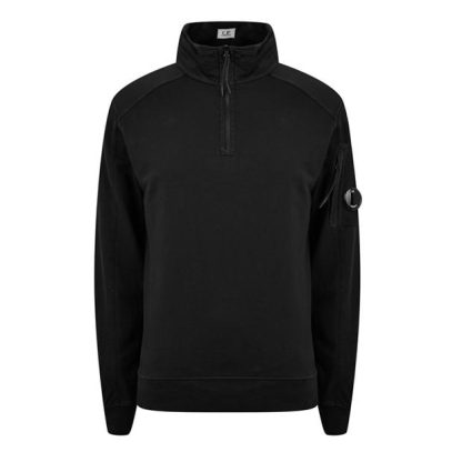 CP Company CP Company Sweatshirts - Polo Collar Men Crew Sweaters Black 999 for sale