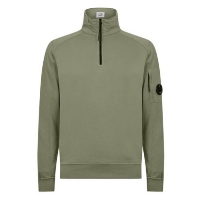 CP Company CP Company Sweatshirts - Polo Collar Men Crew Sweaters Bronz Green 648 for sale