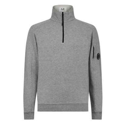 CP Company CP Company Sweatshirts - Polo Collar Men Crew Sweaters Grey Mel M93 for sale