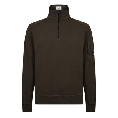 CP Company CP Company Sweatshirts - Polo Collar Men Crew Sweaters Ivy Green 683 for sale