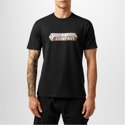 CP Company CP Company T-Shirts - Short Sleeve Men Regular Fit T-Shirts Black 999 for sale