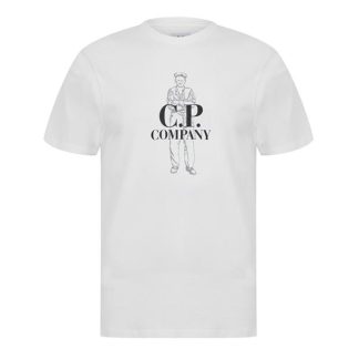 CP Company CP Company T-Shirts - Short Sleeve Men Regular Fit T-Shirts Gauze White 103 for sale