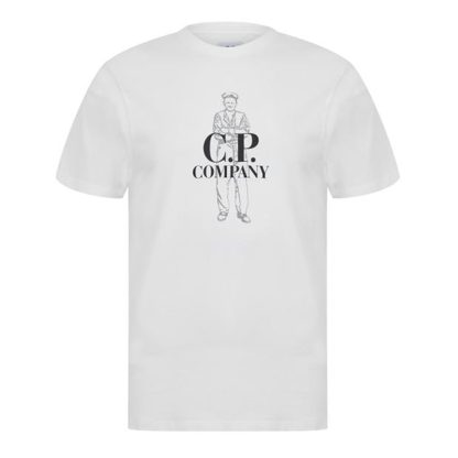 CP Company CP Company T-Shirts - Short Sleeve Men Regular Fit T-Shirts Gauze White 103 for sale