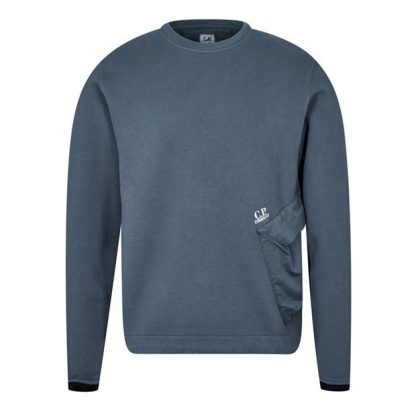 CP Company CP Crew Sweat Sn34 Men Crew Sweaters Orion Blue 871 for sale